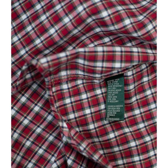 Ralph Lauren Shirt Womens Size PM Red Plaid Button Up LRL Metal Buttons Cotton - Picture 6 of 6